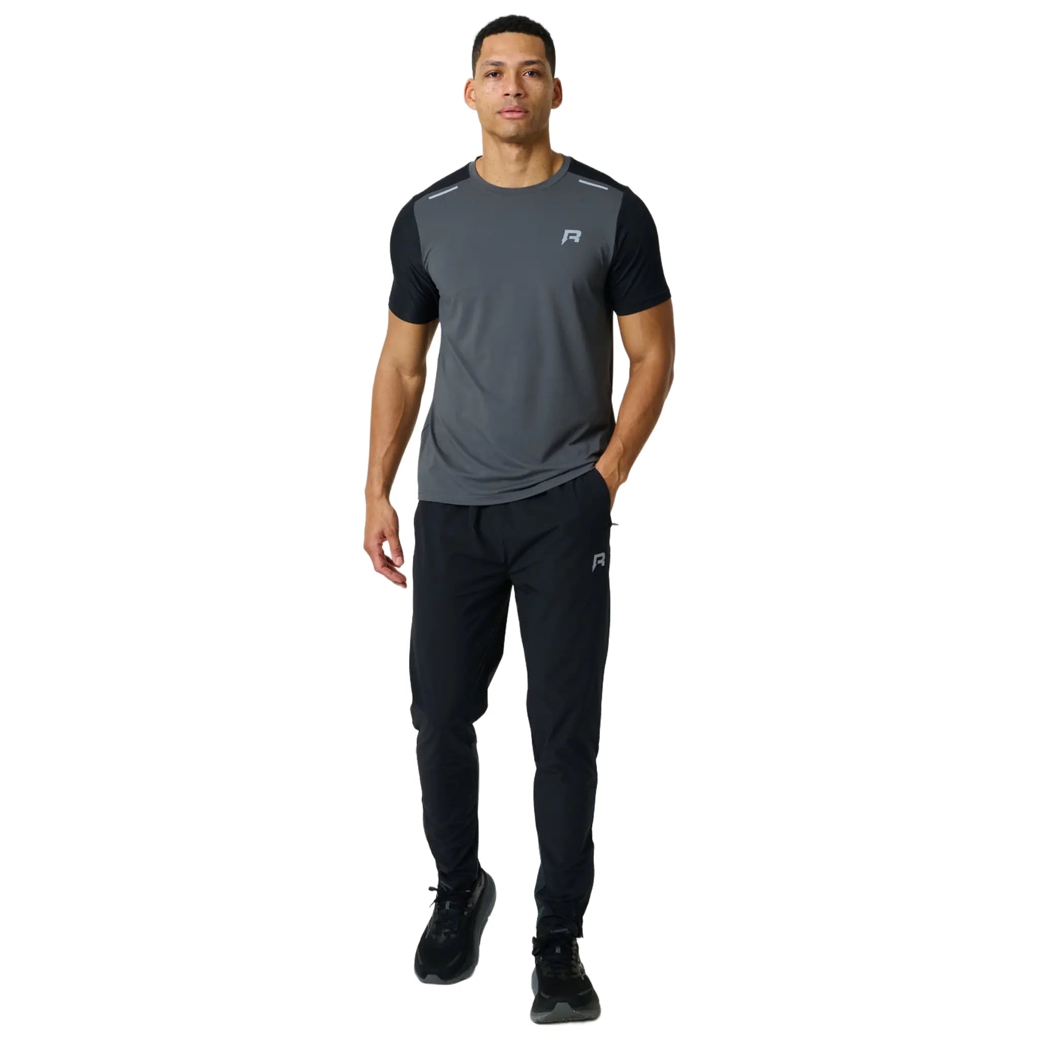 Model View of Reprimo Flight Slate Obsidian Track Pants REP261-023